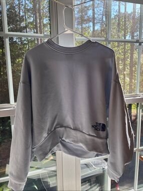 The North Face light blue Cropped Crew Sweatshirt with Logo